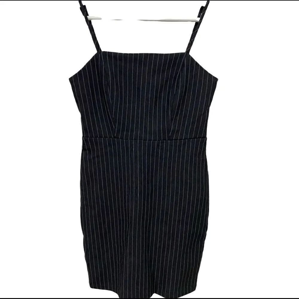 Forever 21 Y2K Pinstripe Bodycon Mini Dress – Small – Adjustable Straps